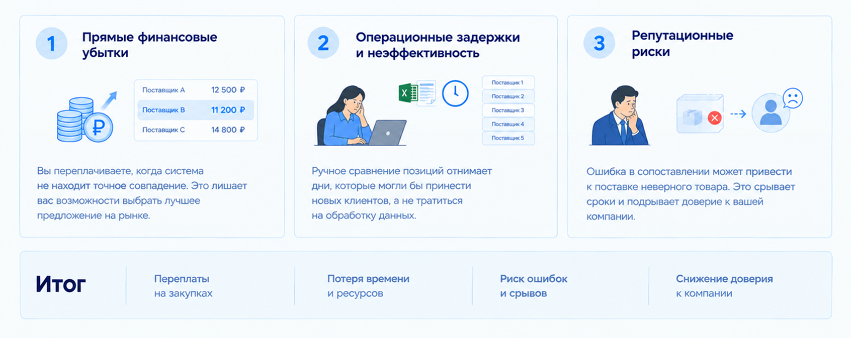 Цена неточного сопоставления товаров: финансовые потери, операционные задержки и репутационные риски в закупках и продажах.
